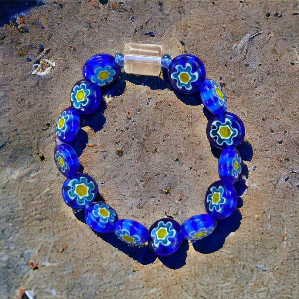 Genuine Millifiori Italian glass bead bracelet